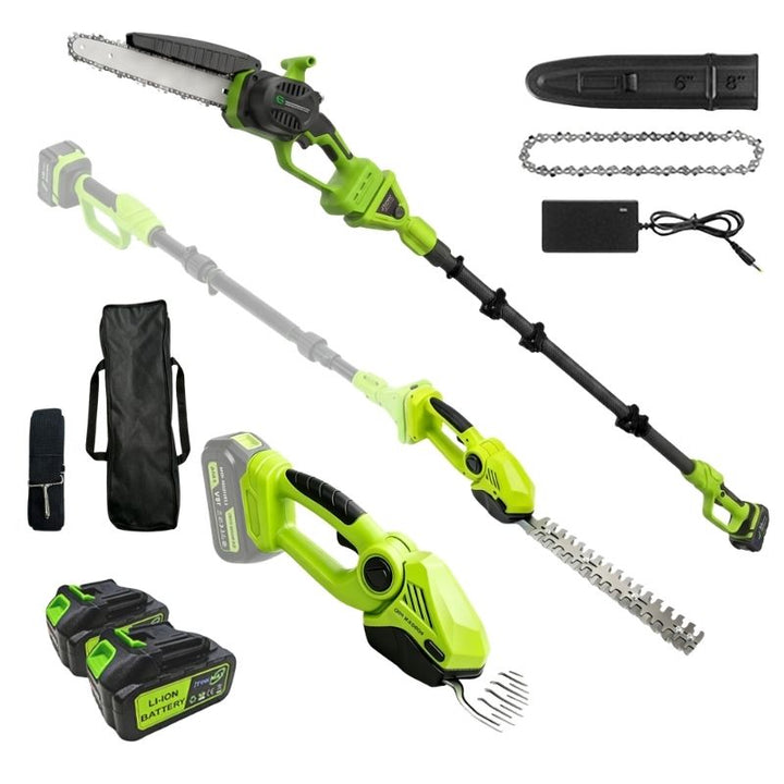 6 in 1 cordless hedge trimmer pole saw