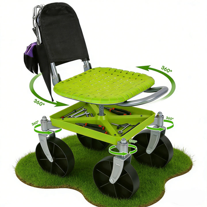 Garden rolling cart seat