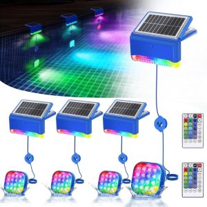 2-in-1 Solar Pool Lights with 16-Color Waterproof LEDs industrial tool