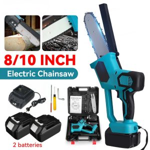8" & 10" Electric Cordless Chainsaw with 2x Batteries hardware equipment
